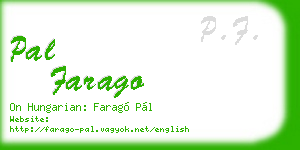 pal farago business card