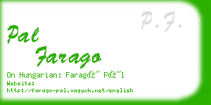 pal farago business card
